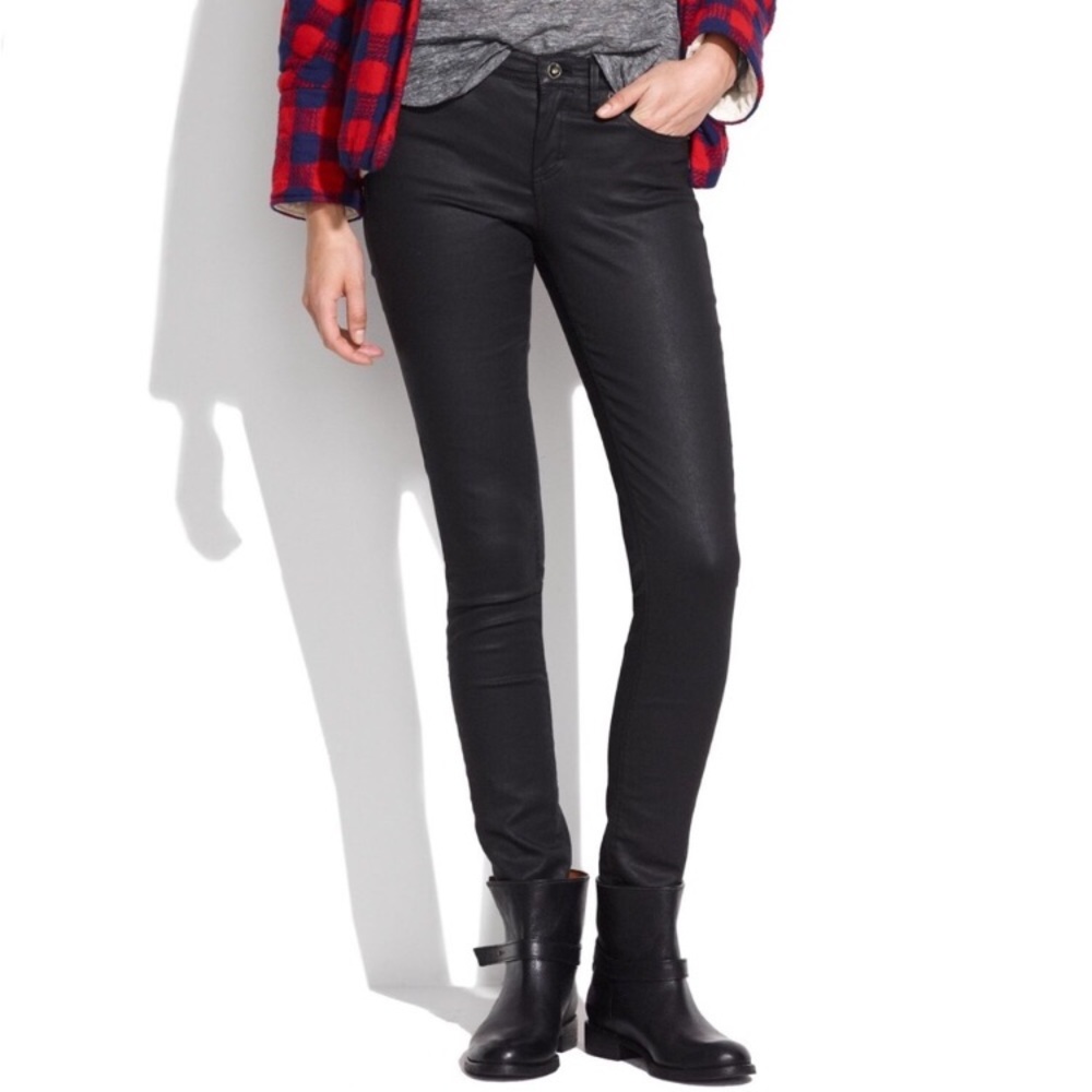 •Madewell• NWOT high waisted coated skinnies